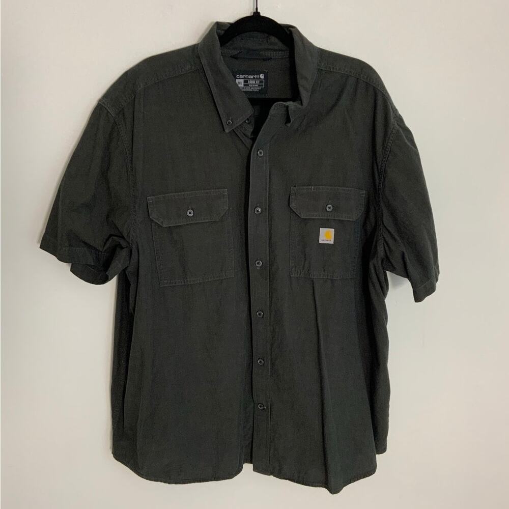 Carhartt Men's Dark Grey thick Short Sleeve shirt size XXL